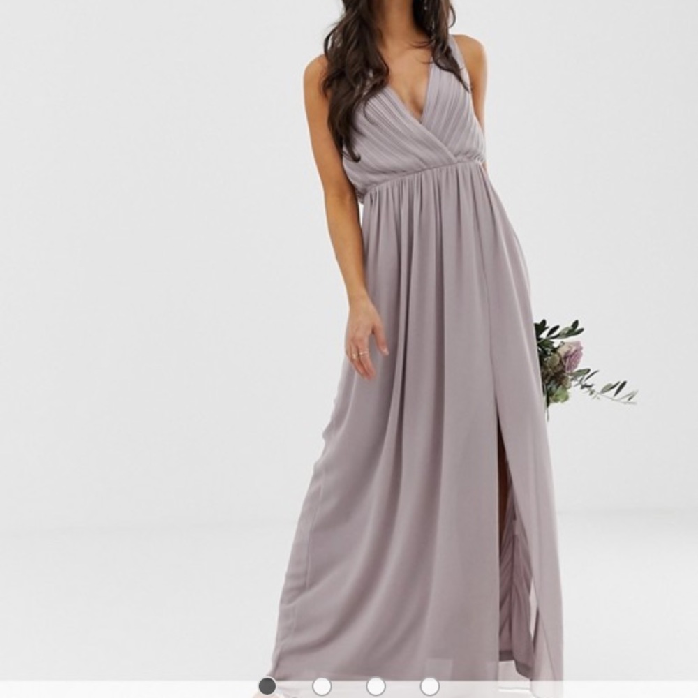 TFNC Lavender Maxi Dress with Cutout Back